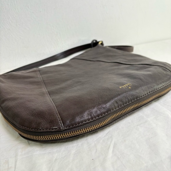 FOSSIL Gwen Hobo Expandable Leather and Suede Large Crossbody Shoulder Bag Purse - Picture 8 of 16